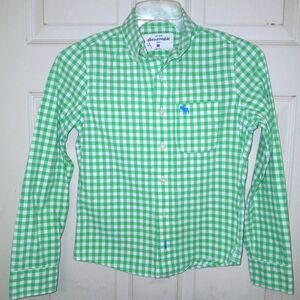 Abercrombie Boys Green Checkered Shirt Sz Med